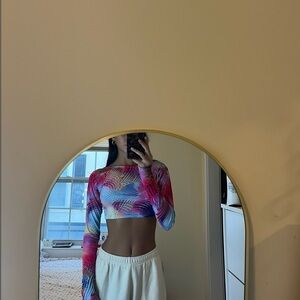 Edikted long sleeve open back crop top